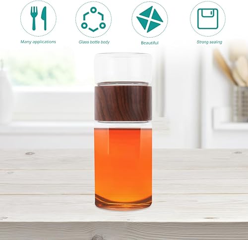 Miniatura 7 de Botella de té de vidrio con infusor de 10.1 fl oz, infusor de té portátil, colador de té de vidrio, vaso de té a prueba de fugas, vaso para viajes