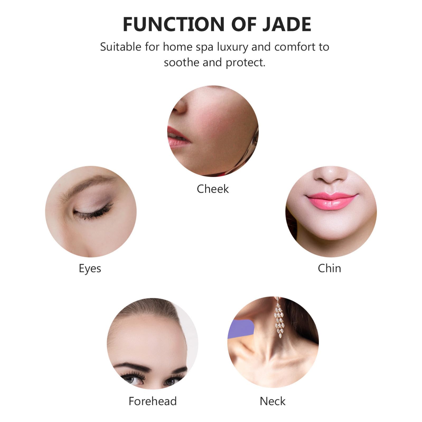 Happyyami Natürliche mit Grün Hautpflege Gesichtsmaske und Jade für Massage Anti Aging Effekt Linderung von Muskelschwellungen und Schmerztherapie zur Zuhause