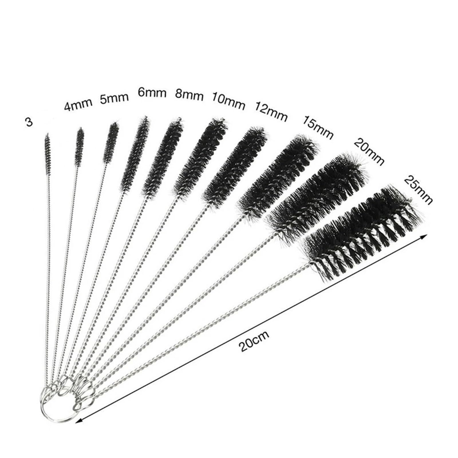 Abfluss Bürste 10-teiliges Nylon-Reinigungsbürsten-Set, Rohr, Flasche, Strohhalm, Waschreiniger, Borsten