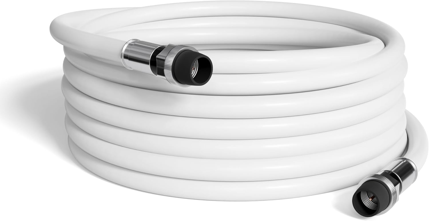 THE CIMPLE CO 100′ Feet, White RG6 Coaxial Cable with Rubber booted – Weather Proof Indoor/Outdoor Rated Connectors, F81 / RF, Digital Coax for CATV, Antenna, Internet, Satellite, and More