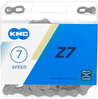 KMC Z7 Bike Chain 114 Links 1/2" x 3/32" - High Performance Multi-Speed with Chamfered Plates for Smooth Shifting