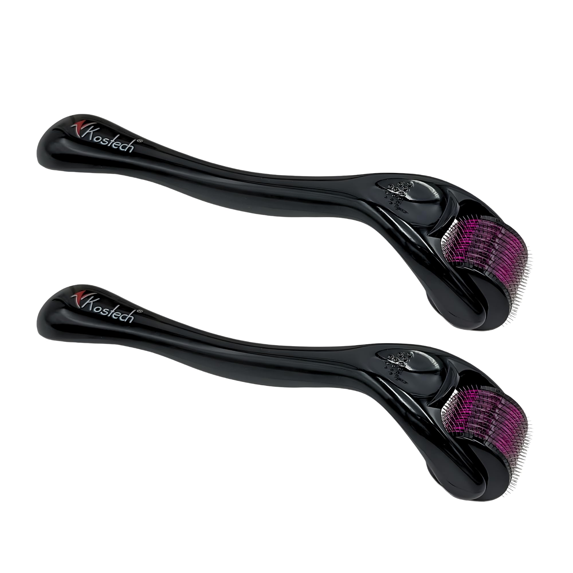 Derma Roller for Face, Beard & Hair Growth – 2.5mm Titanium Microneedling Tool for Skin Rejuvenation, Acne Scars, Wrinkle Reduction & Hair Regrowth – Safe & Easy to Use at Home – For Men & Women (Pack of 2, 2.5mm)