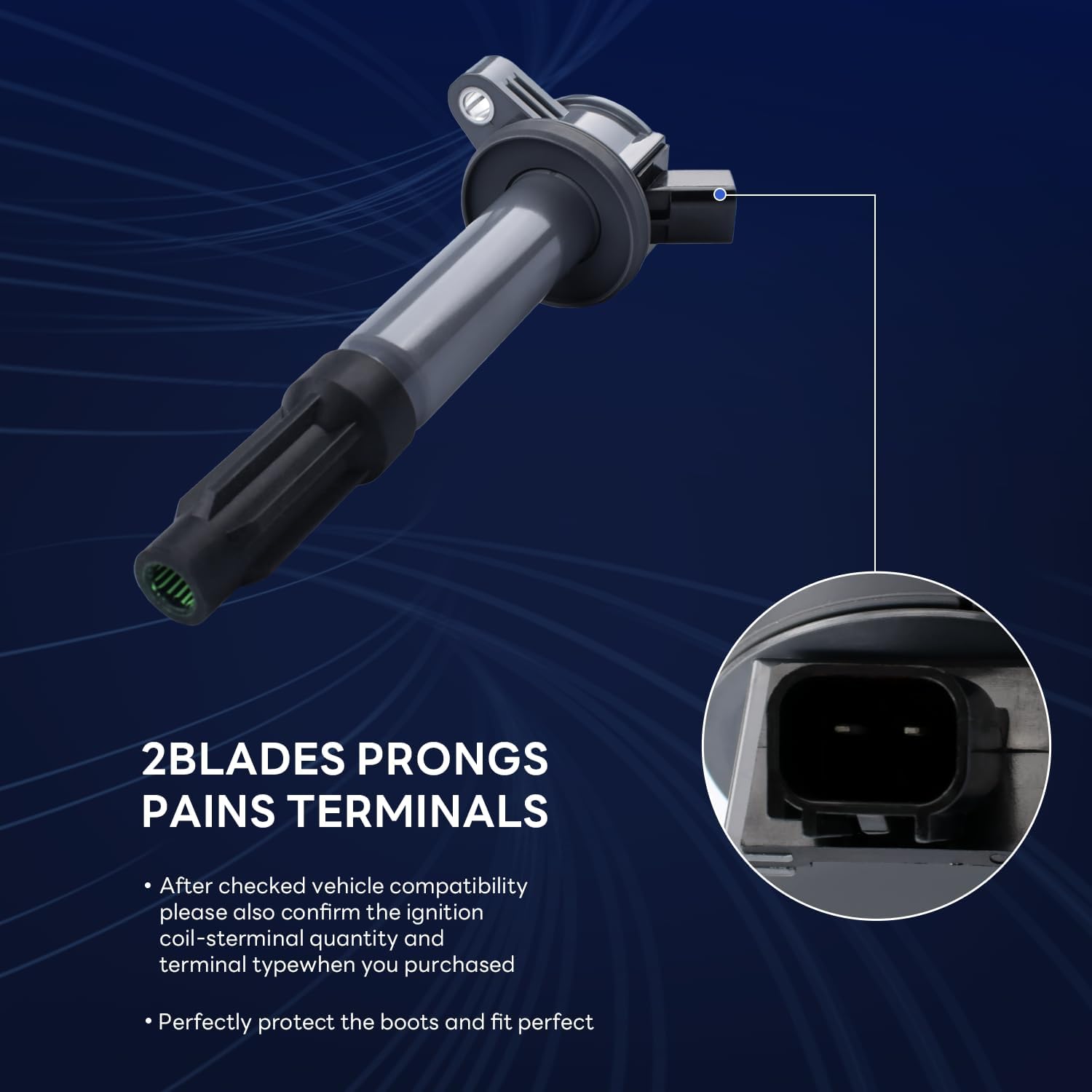 Ignition Coil UF486 (Set of 1) Compatible with Ford Fusion Escape Mercury Mariner Milan Mazda Tribute Lincoln Zephyr, For ZZD4-18-100