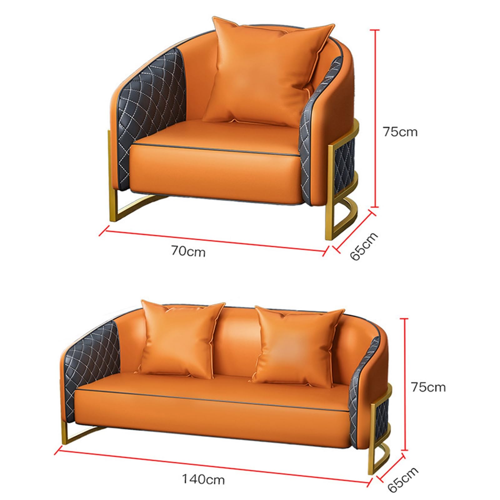 Juego de sofá de oficina de cuero de lujo con mesa de café, sofá de recepción y mesa para vestíbulo, sala de espera, muebles de oficina