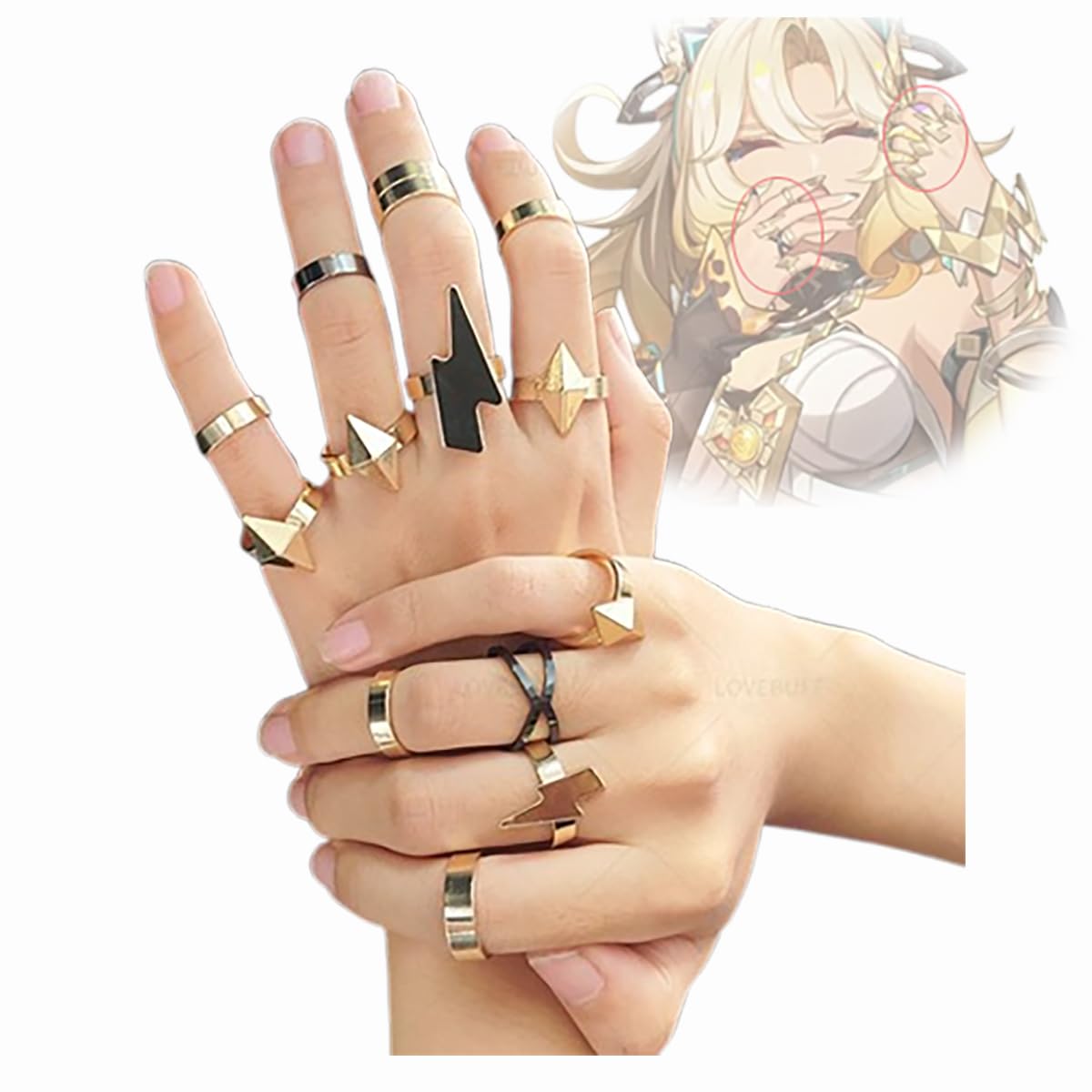 Amazon.co.jp: 原神 ナタ シロネン リング 指輪 14点セット コスプレ