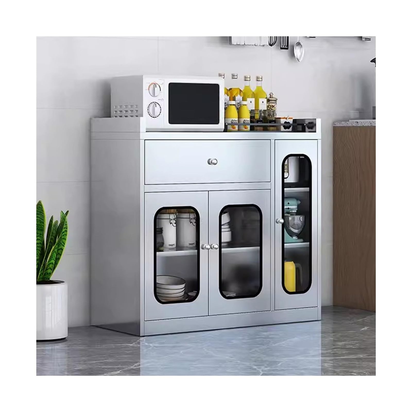 Credenza Armadi ad isola in acciaio inossidabile da cucina for la casa di stoccaggio Tavoli for preparazione ristoranti Armadio da cucina