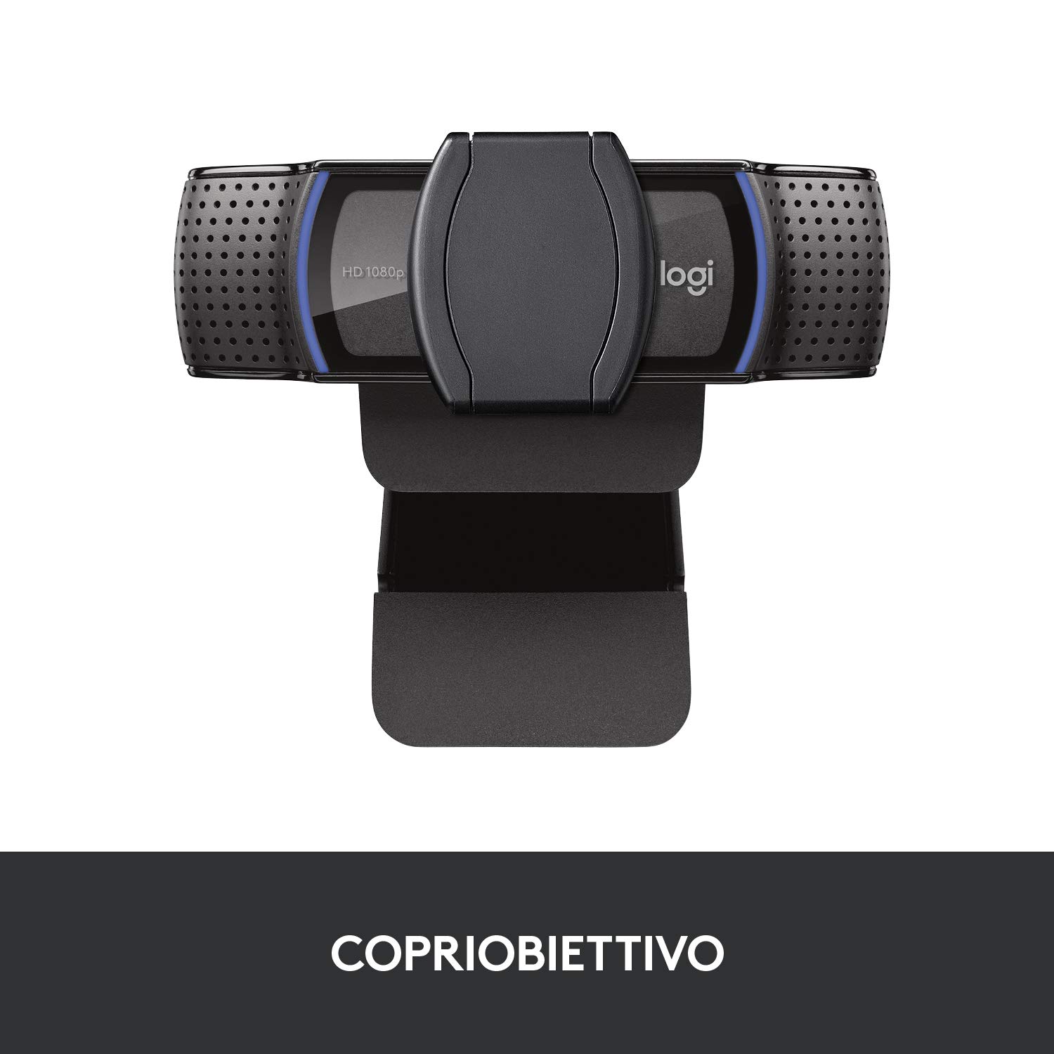 Logitech C920S HD Pro Webcam, Videochiamata Full HD 1080p/30fps, Audio Stereo ‎Chiaro, ‎Correzione Luce HD, Privacy Shutter, Streaming, Per Skype, Zoom, FaceTime, ‎‎PC/Mac/Laptop/Tablet/XBox‎, Nero
