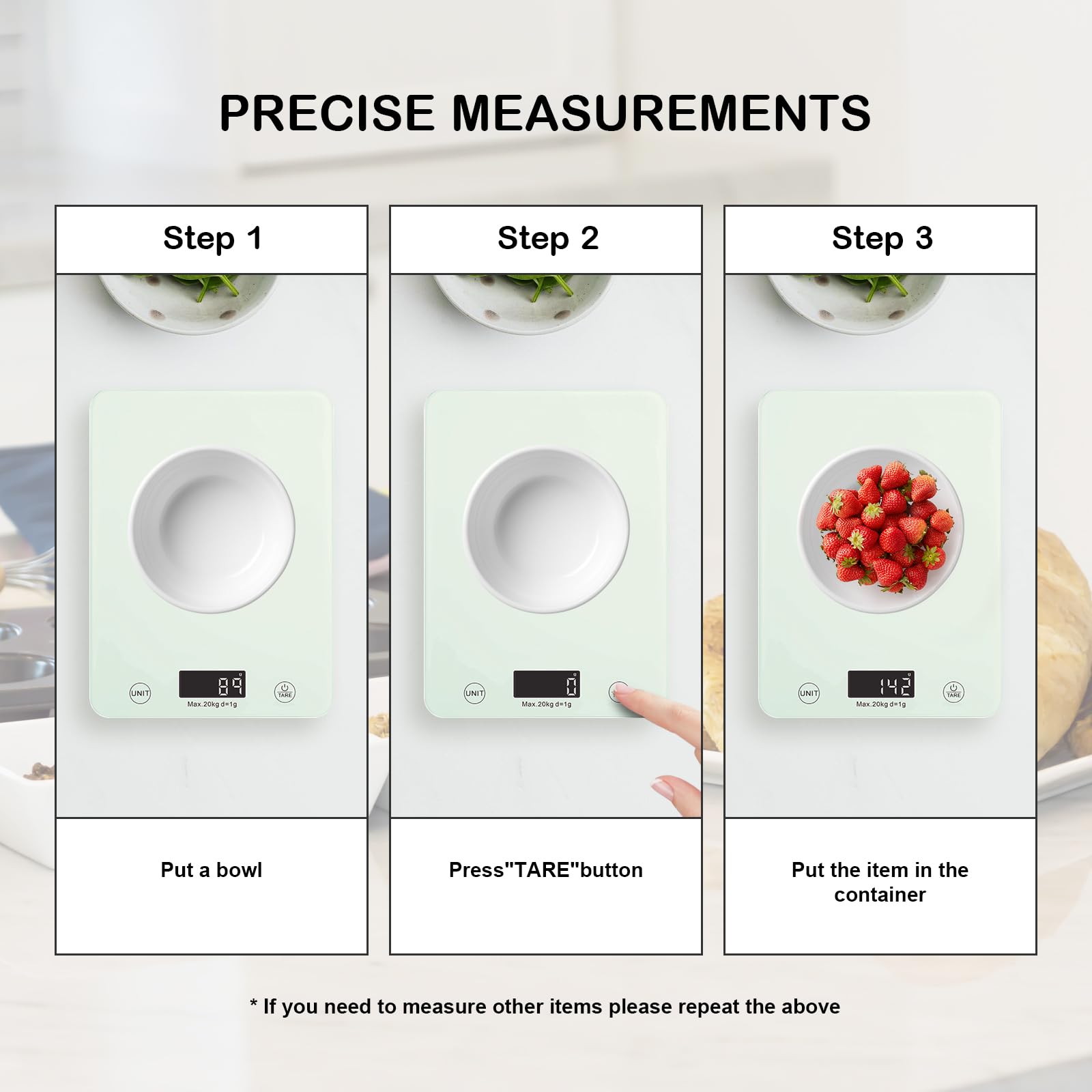 La báscula digital de alimentos de cocina puede proporcionar cocinar y pesar harina, frutas y café. Es una báscula digital electrónica inteligente que se puede conectar a una aplicación
