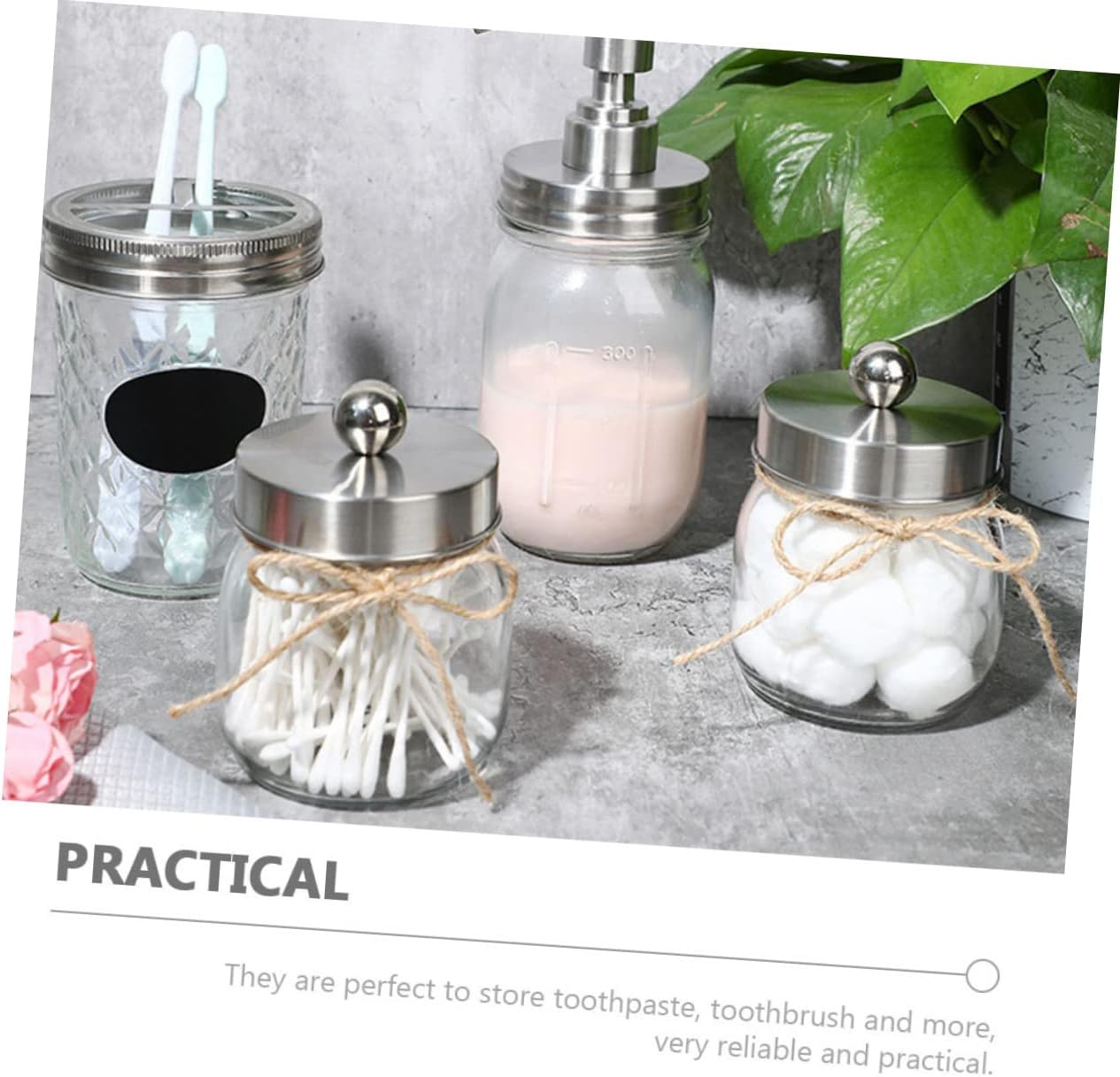 Alipis 1 Set Glass Toothbrush Cup Set Mouthwash Dispenser Bathroom Accessory Small Cup Holder for Home Dorm Hotel