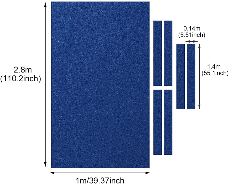 Indoor Pool Table Cloth Set for 7/8/9 ft Billiard Tables, 2.8 Meters Long Professional Pool Table Felt Billiard Cloth with Side Cloth/ Pool Cue Tip Corrector/ Chalk/ Brush/ Towel (Blue) : Sports & Outdoors