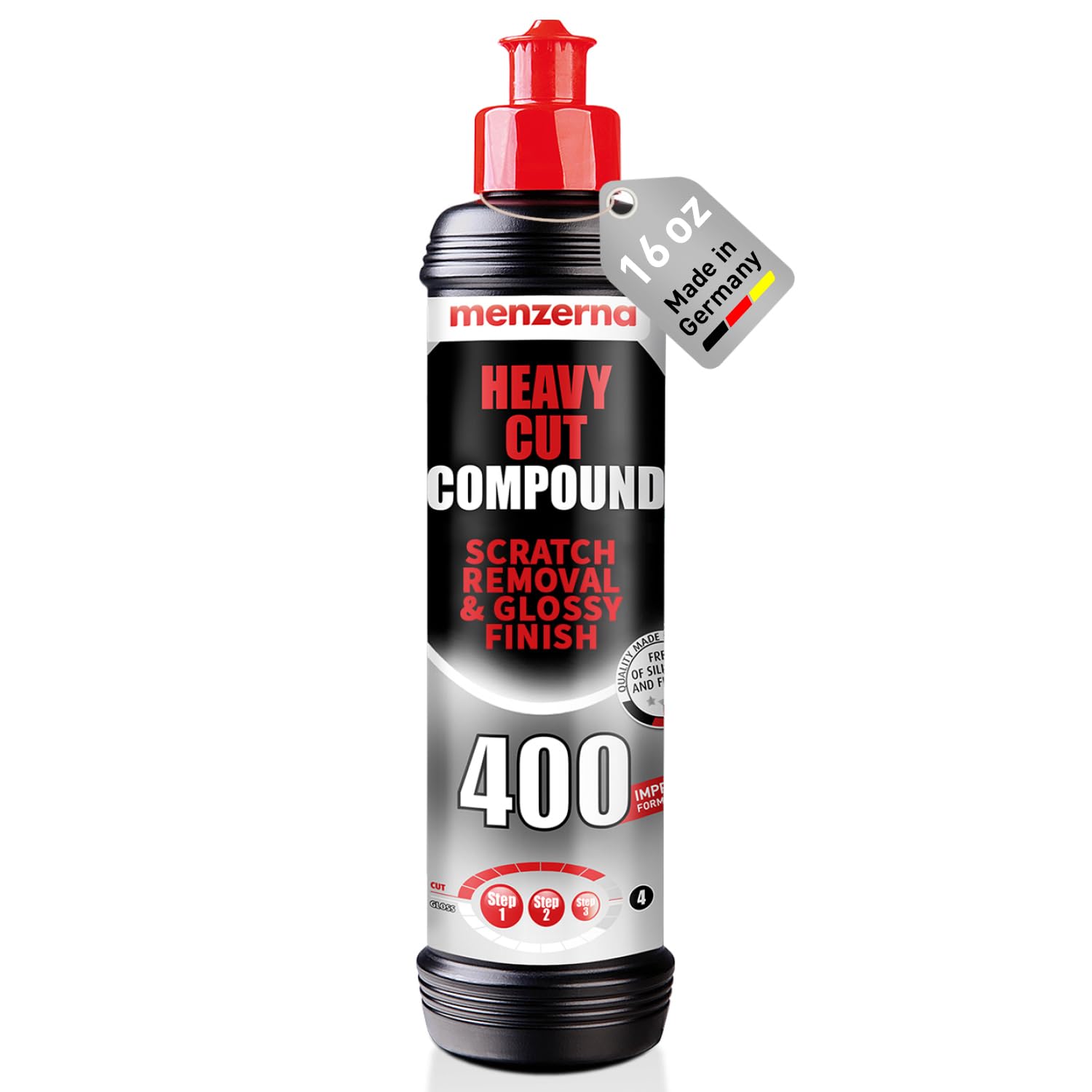 Heavy Cut Compound 400" Car Polish I Heavy Cut, Medium Cut & Finish I Buffing & Polishing Compound for Scratch Repair I for Scratches, Swirls & Holograms I Silicone Free I 16oz