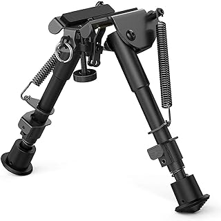 Feyachi 2 in 1 Bipod 6 Inch to 9 Inch Adjustable Rifle Bipod with Picatinny/MLOK Keymod Rail Mount Adapter Included