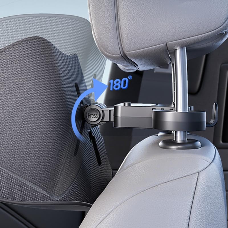 Adjustable U-Shaped Car Headrest Pillow, Car Neck Support Headrest Pillow for Driving, Softness Car Headrest Pillow with Phone Holder, Comfortable Ergonomic Design (Black with Phone Holder)