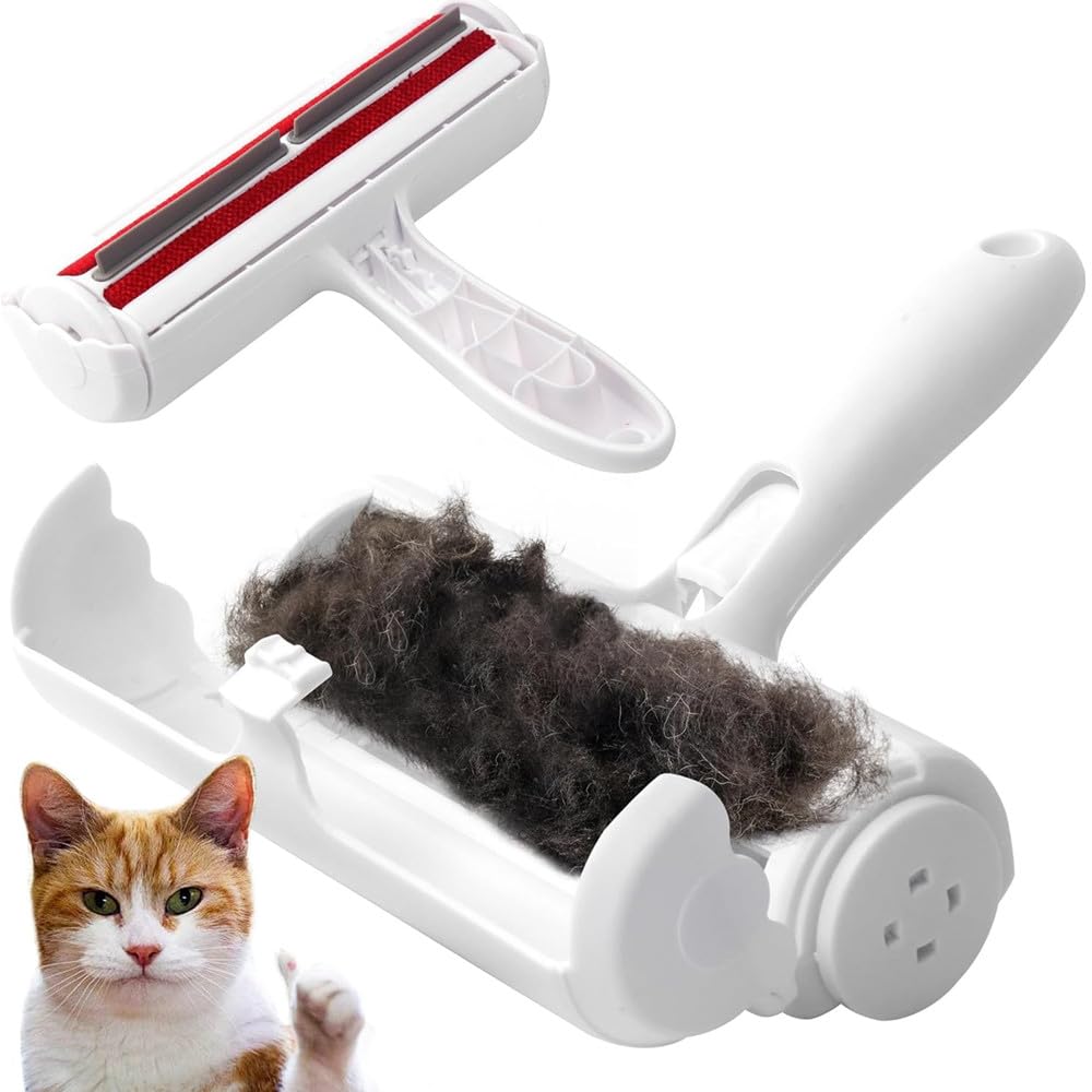 Upgrade Pet Hair Remover and Reusable Lint Roller - Cat and Dog Hair Remover for Furniture, Couch, Carpet, Clothing and Bedding - Portable,