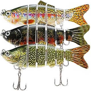 lixada Fishing Lure for Bass 4" Multi Swimbaits Slow Sinking Hard Lure Artificial