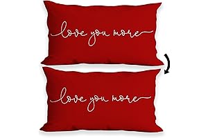 Love You More Decorative Throw Pillows - Red