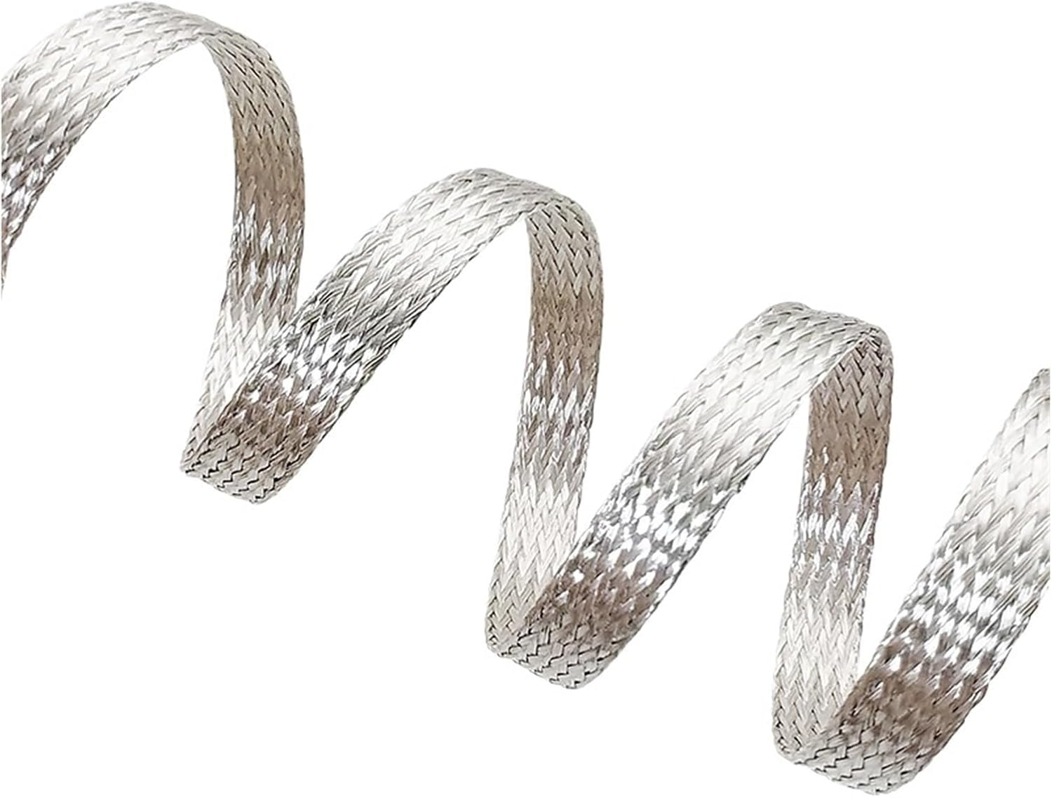 Cavo piatto intrecciato in rame, Protezione isolante elettromagnetica WaveProof placcata in argento da 1 m