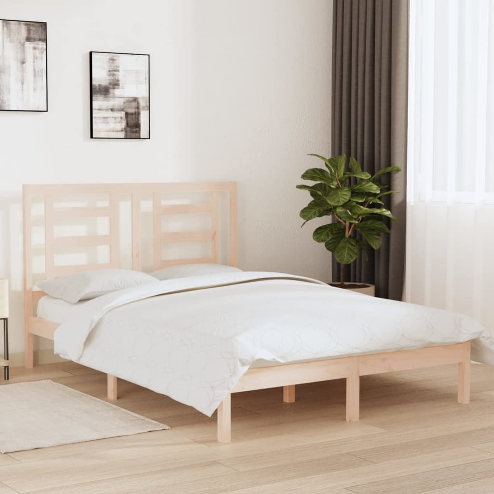 ShGaxin Struttura del letto, Doghe, Base letto, Telaio del letto, Letto Mobile, Letti Giovani, Letto pieno, Legno massello di pino 140x200 cm