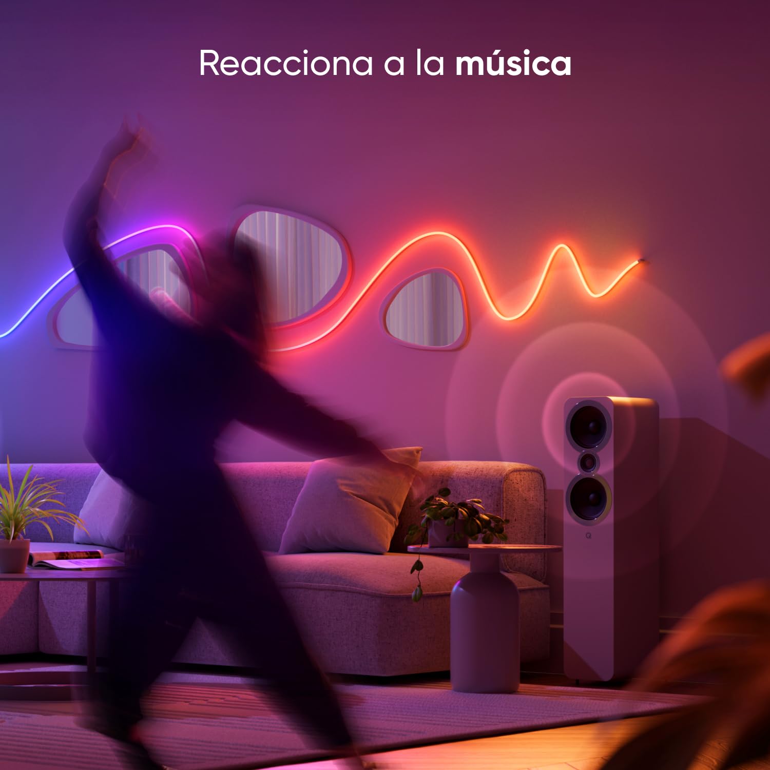 Nanoleaf Tira LED Neon RGB 5m, Wi-Fi, Compatible con Matter, Alexa y Google Assistant, Sincronización Música y Pantalla, DIY, Escenas Dinámicas vía App, Control por voz, Para Dormitorio y Pared