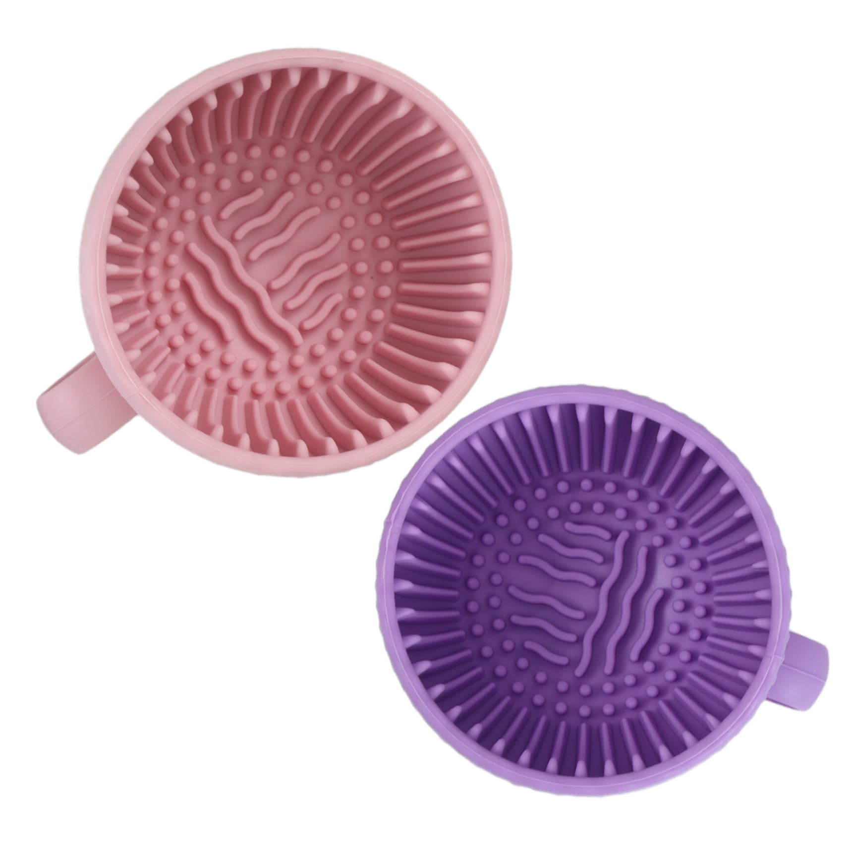 FOMIYES Universal Makeup Cleaning Tools 2pcs Silicone Brush Cleaner Bowl Deep Cleaning Bristles Soft Silicone Compact Portable