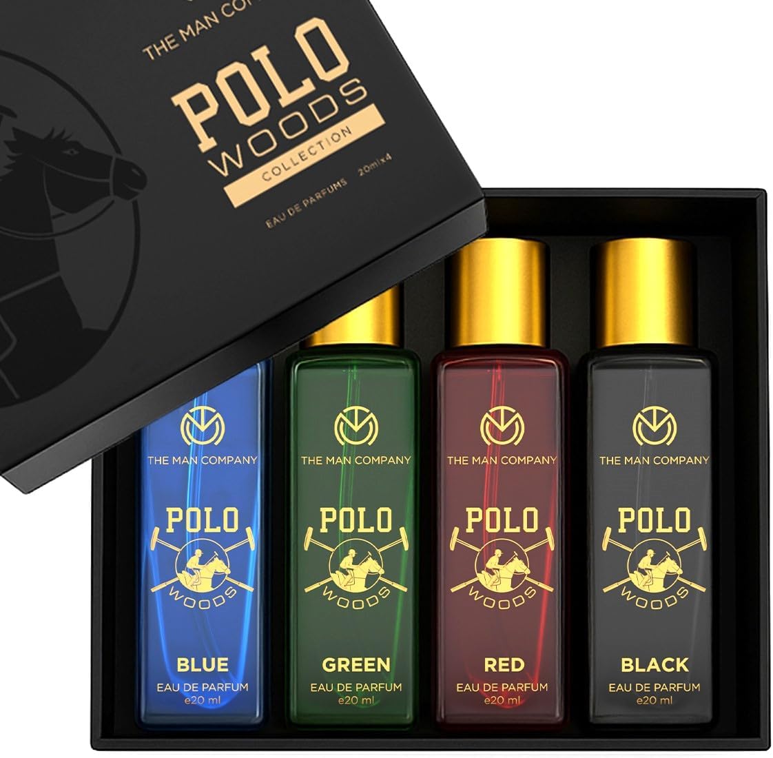 The Man Company Specially Curated Perfume Gift Set For Man, Spray - 4X20Ml - Polo Woods Collection | Premium Long-Lasting Fragrance | Luxury Eau De Parfum | Valentine Gift Set For Him