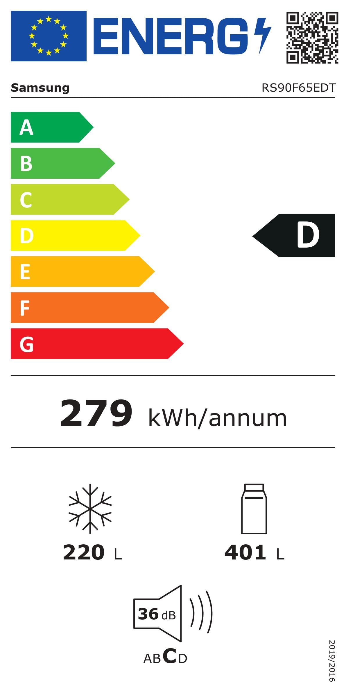 Samsung RS90F65EDTEF Side-by-Side Kühl-Gefrierkombination, AI Kühlschrank mit Gefrierfach, 178 cm, 621 l, Eis-/Wasserspender mit Wassertank, AI Home, Voice Control, Edelstahl Look