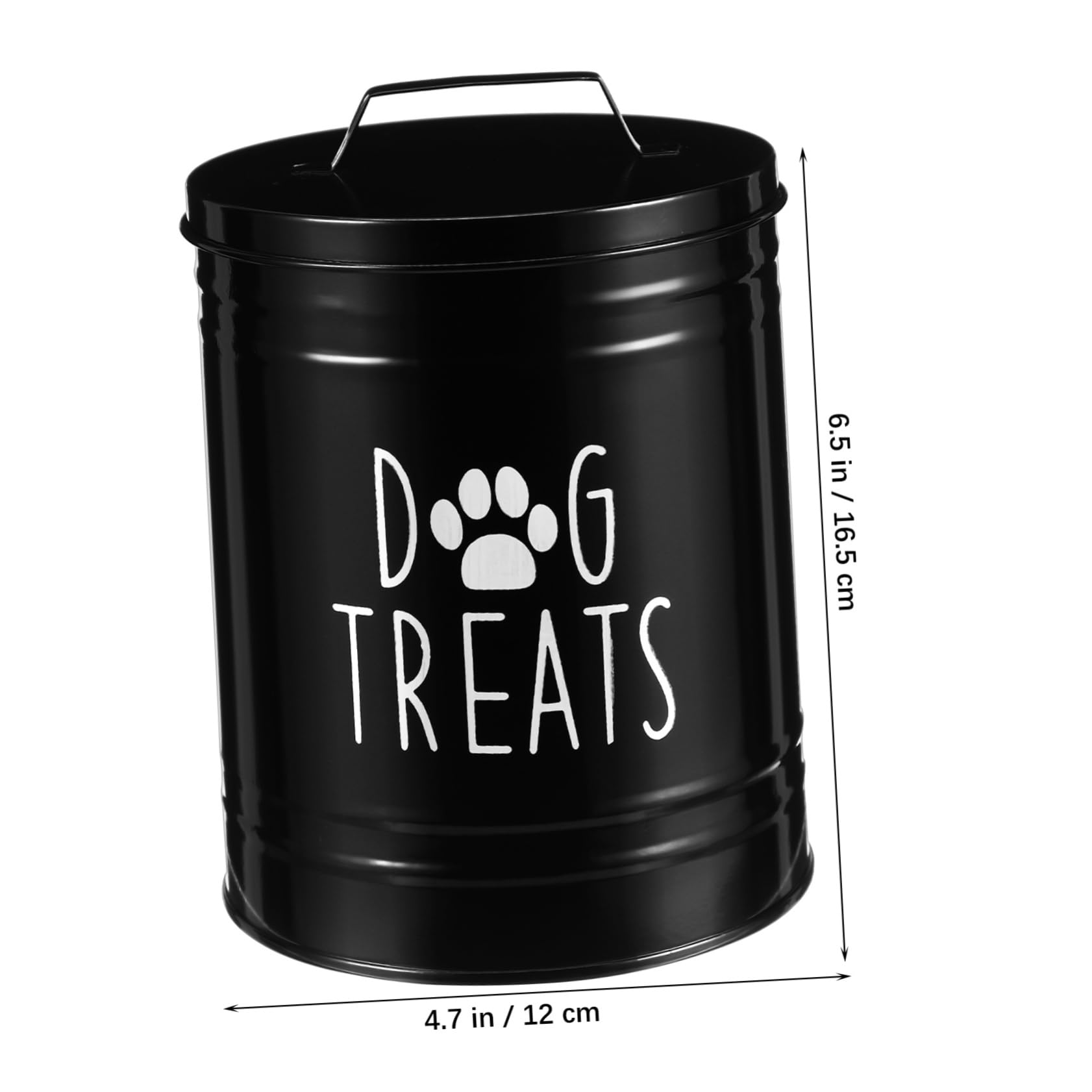 Cabilock Farmhouse Style Airtight Metal Dog Food Storage Container with Handle Compact Dog Treat Canister for Freshness Space Saving Snack Bin for Kitchen Organization