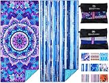 Qinqinamu Microfiber Towel - Sand Free Absorbent Quick Dry for Pool, Swim, Camping, Sports, Beach, B