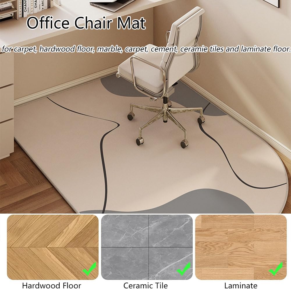Alfombrilla para silla de oficina – Protector de suelo antideslizante para alfombras y madera dura, ideal para escritorios de juegos y oficina, 120 x 200 cm y estilo elegante 7