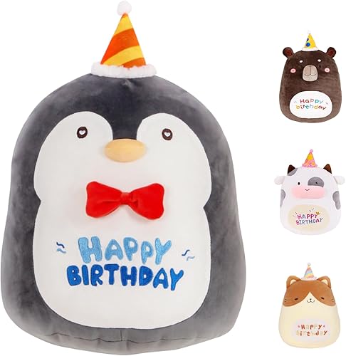 Miniatura 1 de HAIJUNYA Almohada de peluche de pingüino de 17 pulgadas, suave juguete de peluche de pingüino de 17 pulgadas, bonito animal de peluche del océano,