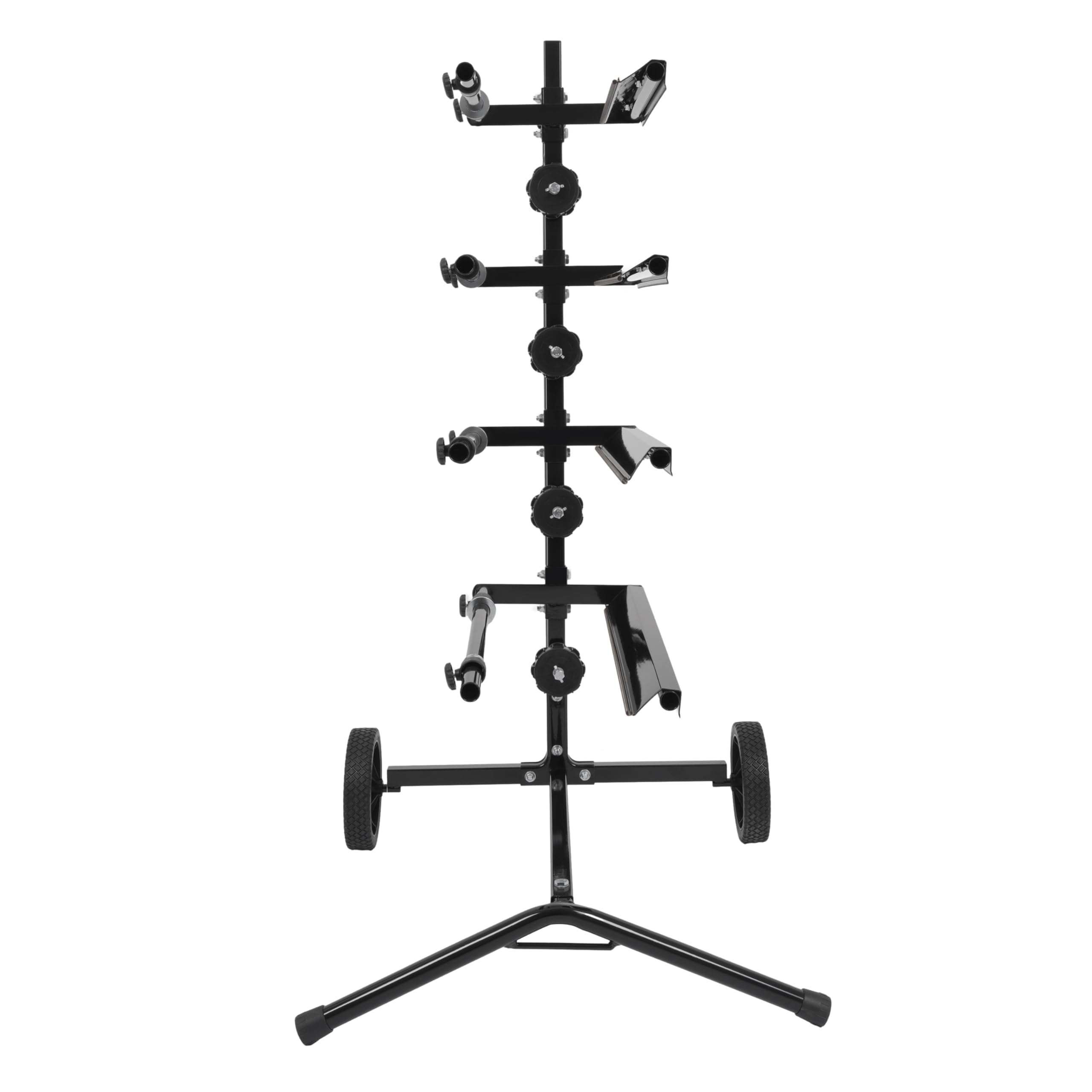 KUAFU Masking Paper Machine Stand Mobile Tree Style Station Holds Multiple Rolls Black