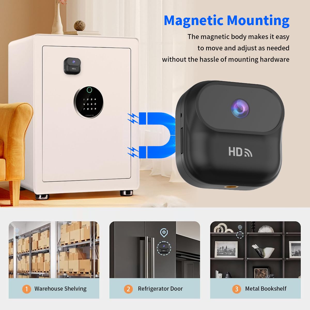 Ourlife A8 Mini Camera magnetic mounting