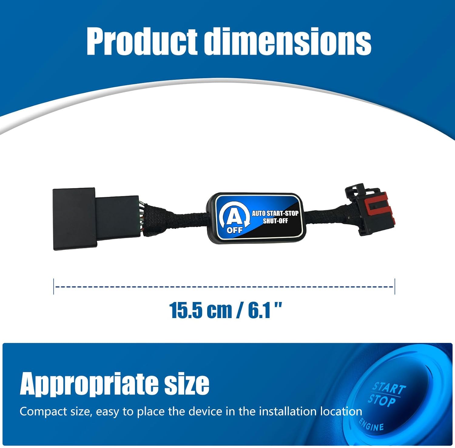 Auto Start Stop Eliminator Compatible with Ford F150 ESS 2021-2025 Automatic Startstop Engine System Disabler Canceller Cable Device Stops Shutoff Saves Battery Accessories