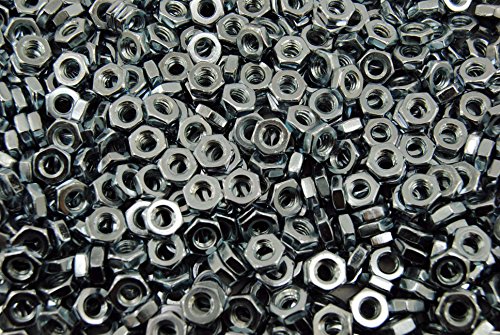 (1000) 1/4-20 Hex Jam Nuts - Thin Nut - Zinc Plated - Coarse