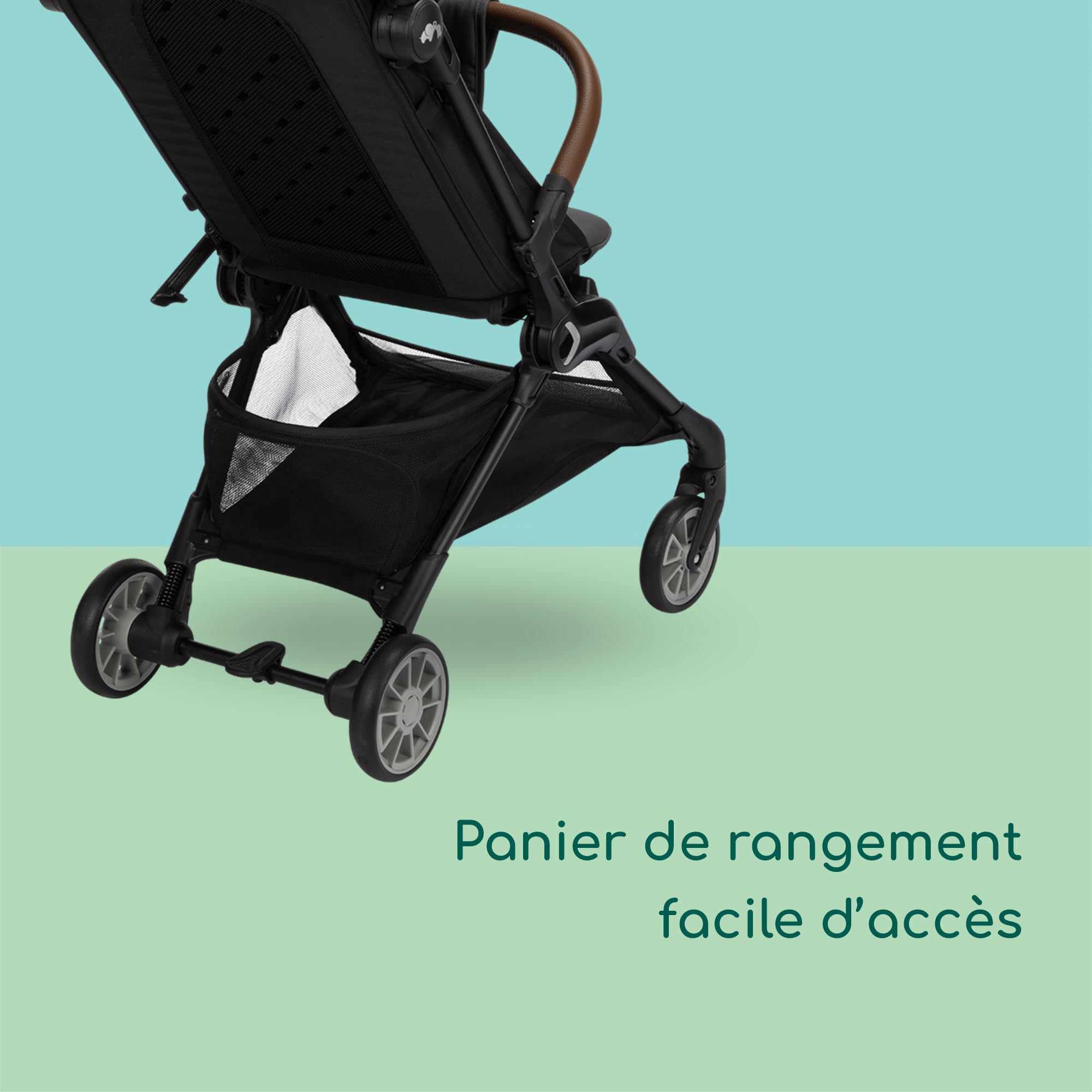 Bebeconfort Zephir, poussette bébé compacte, 0 à 4 ans (22 kg max.), poussette de voyage légère (5.6 kg), autorisée en bagage cabine, siège inclinable et position allongée, panier, Mineral Graphite