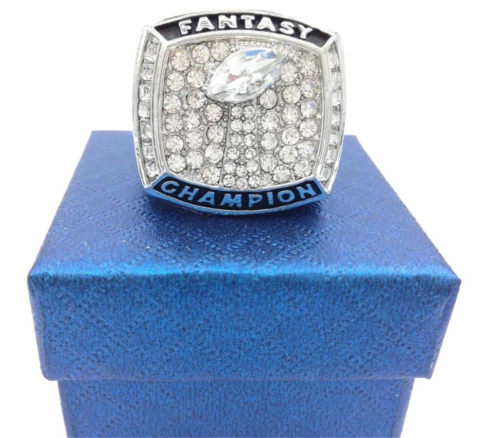 TUOYU Customize Fantasy Football Championship Silver Gold Rings Trophies(Custom,9)