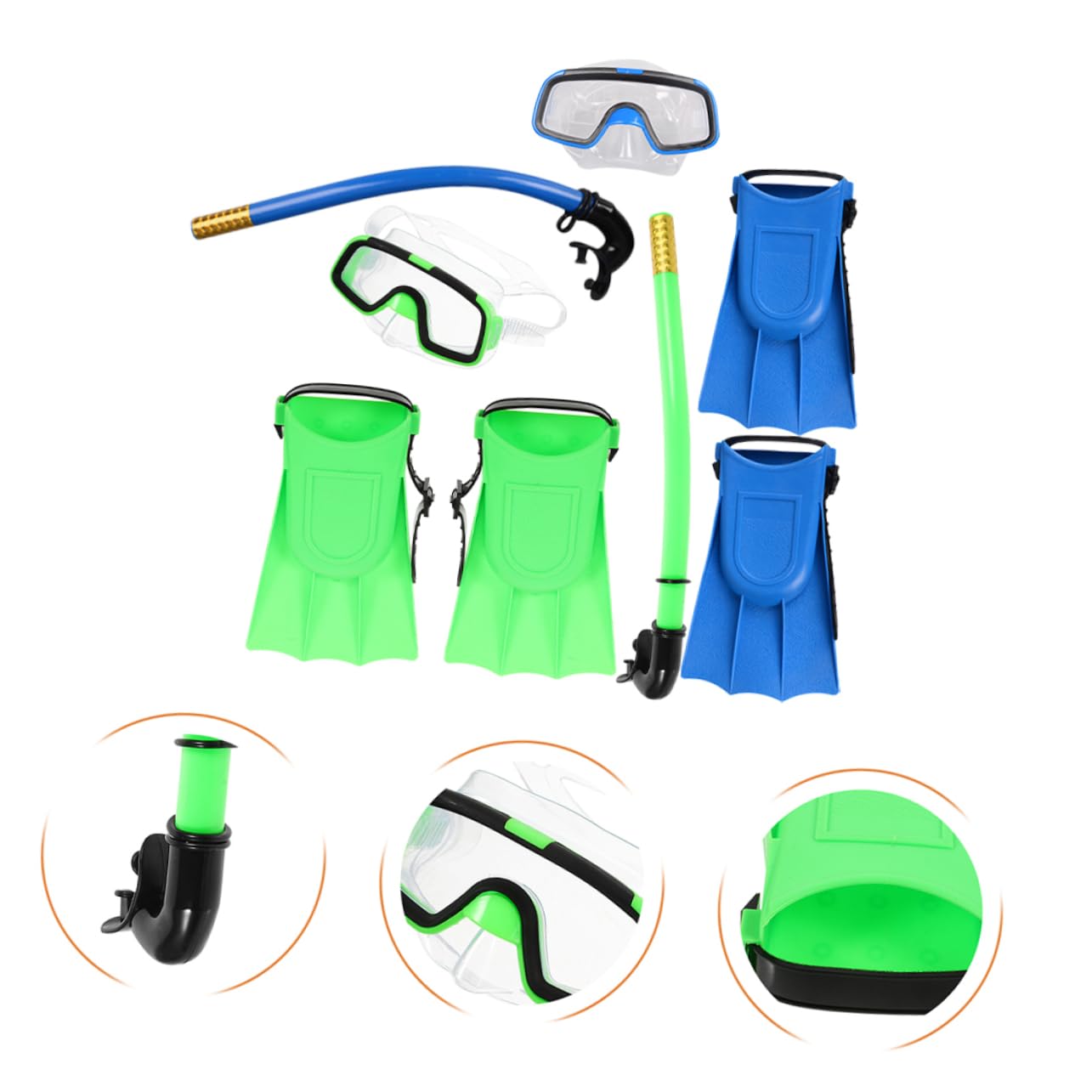WOONEKY Gafas De Buceo Máscara De Snorkel para Aletas Cortas para Nadar Equipo De Snorkel Portátil El Mar o Piscina