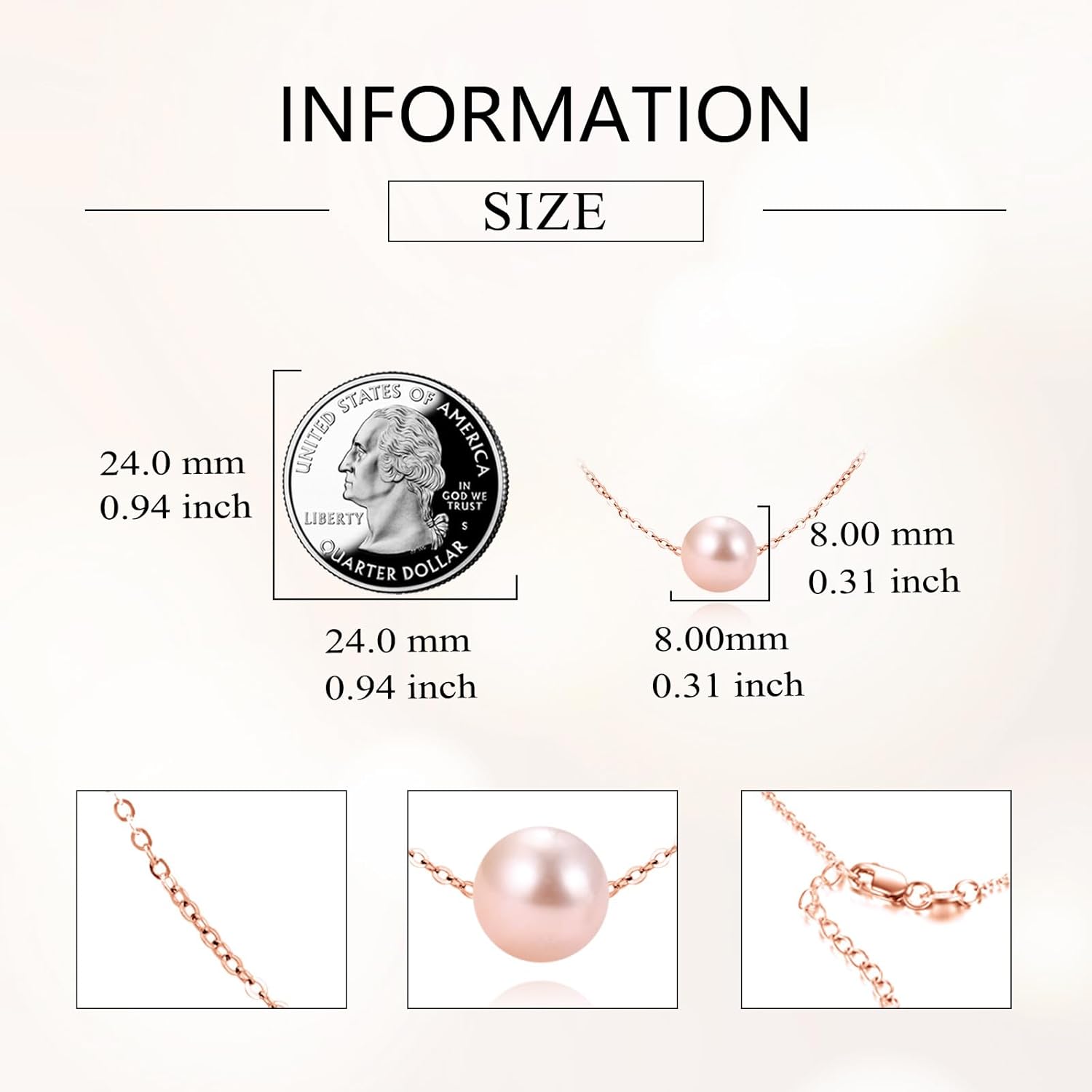 AAAA Single Pearl Choker Sterling Silver Necklace for Women 7-8mm Freshwater Cultured Pearls Wedding Bridesmaids Anniversary 14 16 18 inch