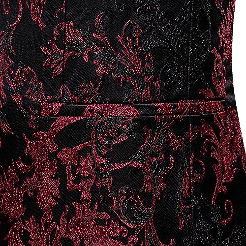 Image of Barry. Wang Men's Sport Coats & Blazers Flower Suit Jacket 1 Button Paisley Tuxedo Mardi Gras Carnival Parade Gift