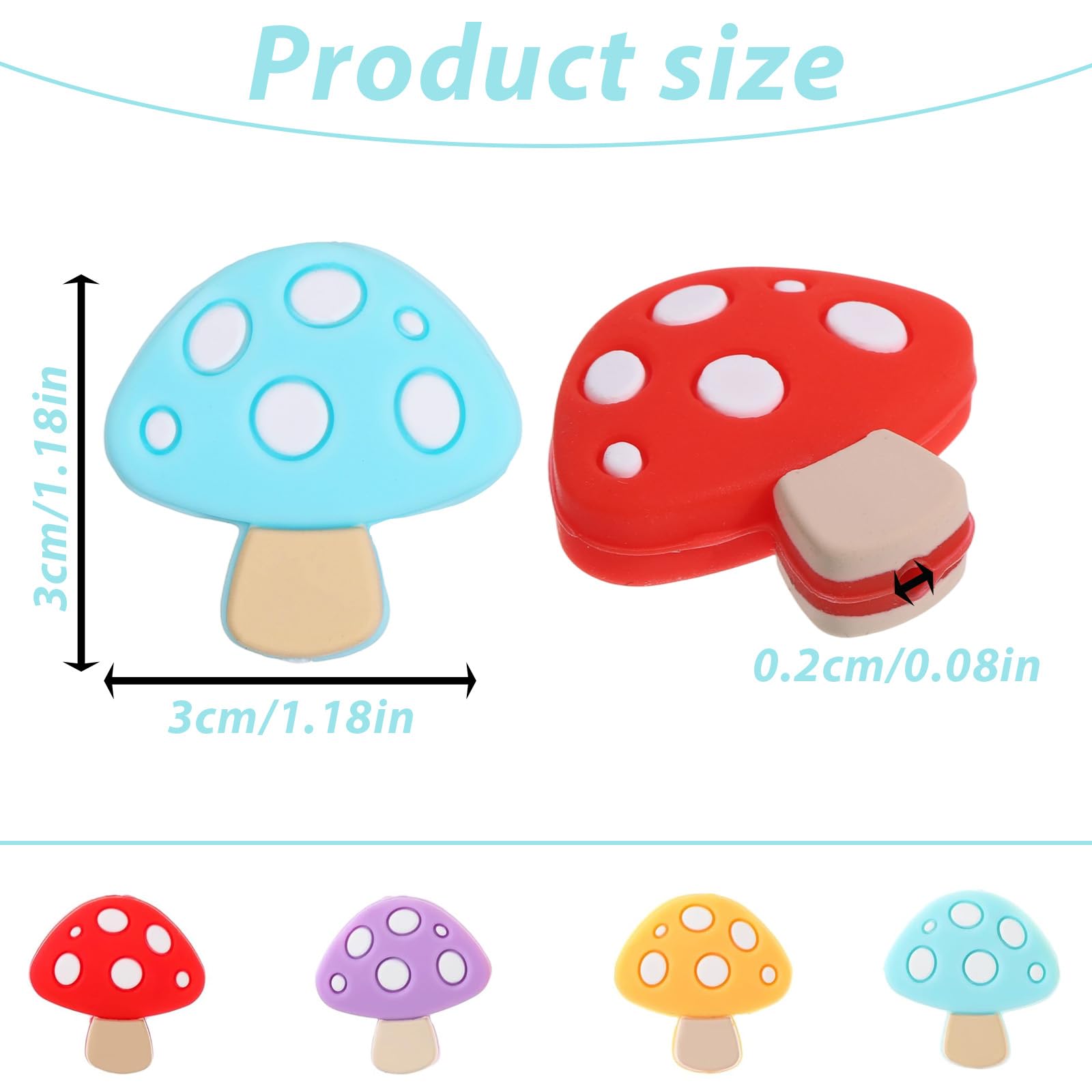 TIESOME 12 Stück Stricknadel-Stopper, Pilz-Silikon-Nadelspitzenschutz, bunte Stricknadel-Endkappen, Maschenhalter für Anfänger, Basteln, DIY