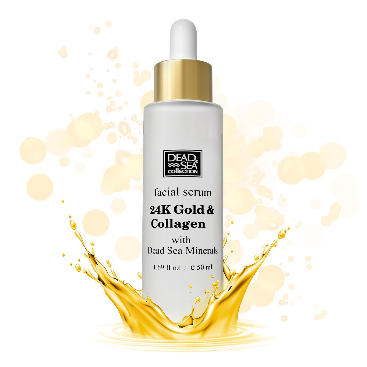 Dead Sea Collection 24 K Collagen Serum for Facial - Anti-Wrinkle and Anti Aging Face Skin Care - Pack of 1 (1.69 fl.oz. / 50 ml.)