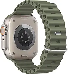 Pulseira esportiva de silicone Ocean – compatível com Apple Watch Ultra 2/Ultra de 49 mm, 45 mm, 44 mm e 42 mm, para iWatch Ultra 2, iWatch Ultra séries SE 9/8/7/6/5/4
