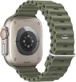 Pulseira esportiva de silicone Ocean – compatível com Apple Watch Ultra 2/Ultra de 49 mm, 45 mm, 44 mm e 42 mm, para iWatch Ultra 2, iWatch Ultra séries SE 9/8/7/6/5/4