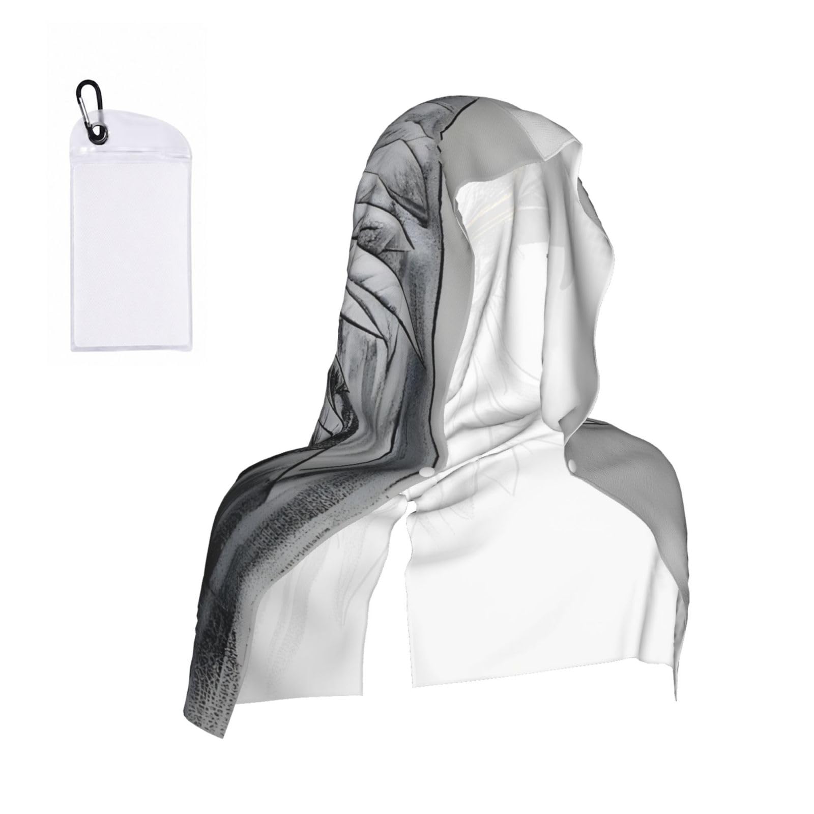 CNTDBU Sketching an eagle Cooling Towel Hooded-Instant Chill Neck Cover for Sports, UV Cooling Rag for Running Gym