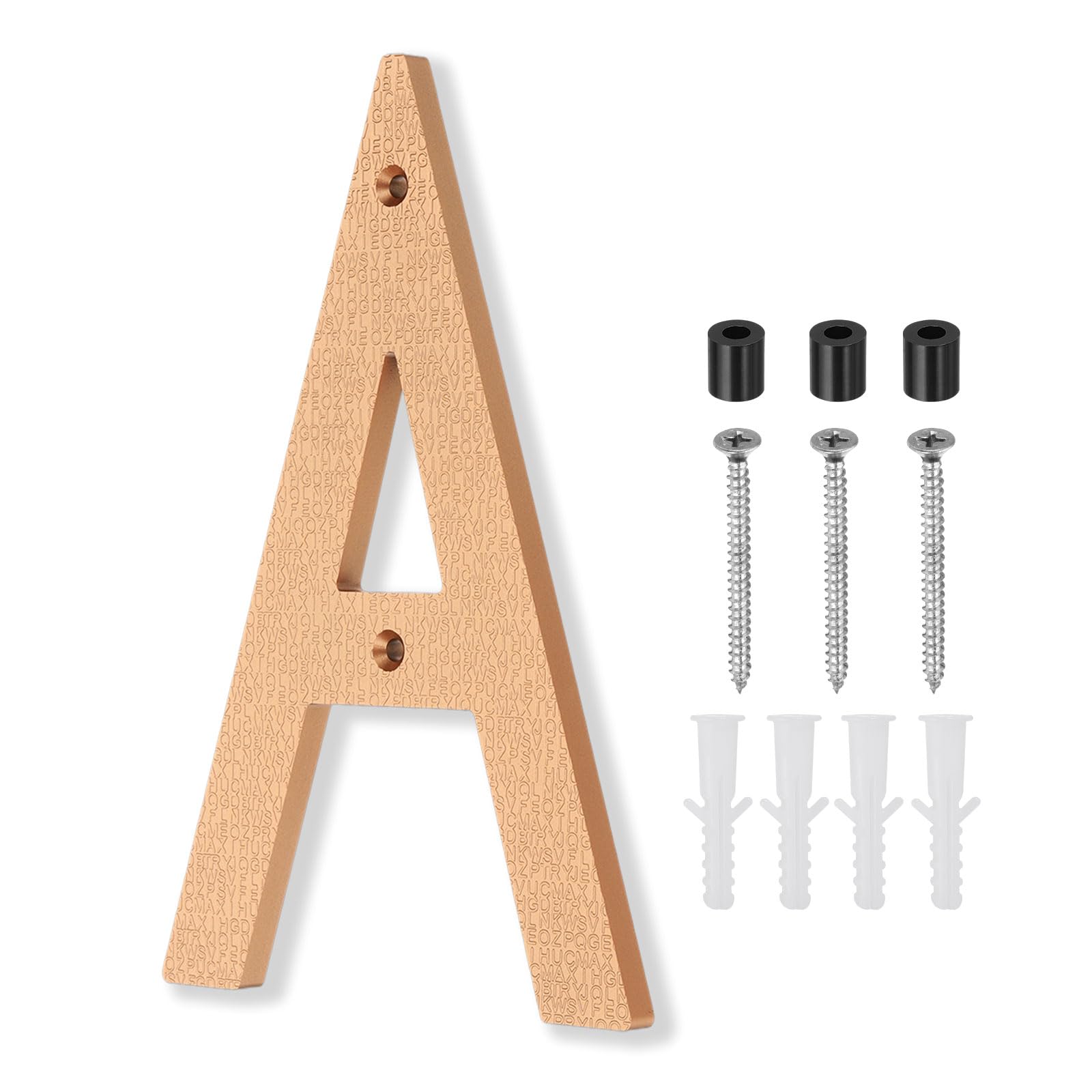 PATIKIL 10 Inch House Number, House Address Numbers Sign Large Floating Modern with Screws for Outside Door Wall Street Gold, A