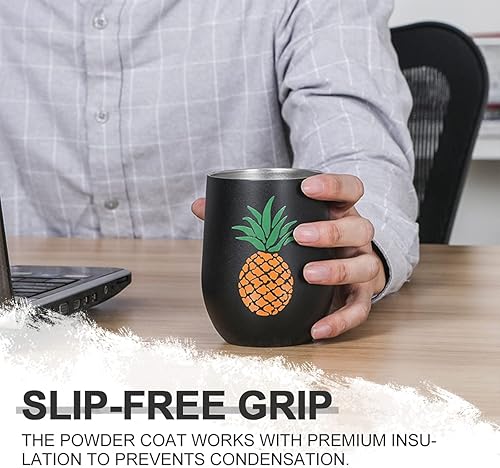 Miniatura 5 de Life's Easy Vaso de vino de acero inoxidable con tapa, 12 onzas, vaso de vino de viaje aislado al vacío con tapa, vaso de vino de viaje  Acero