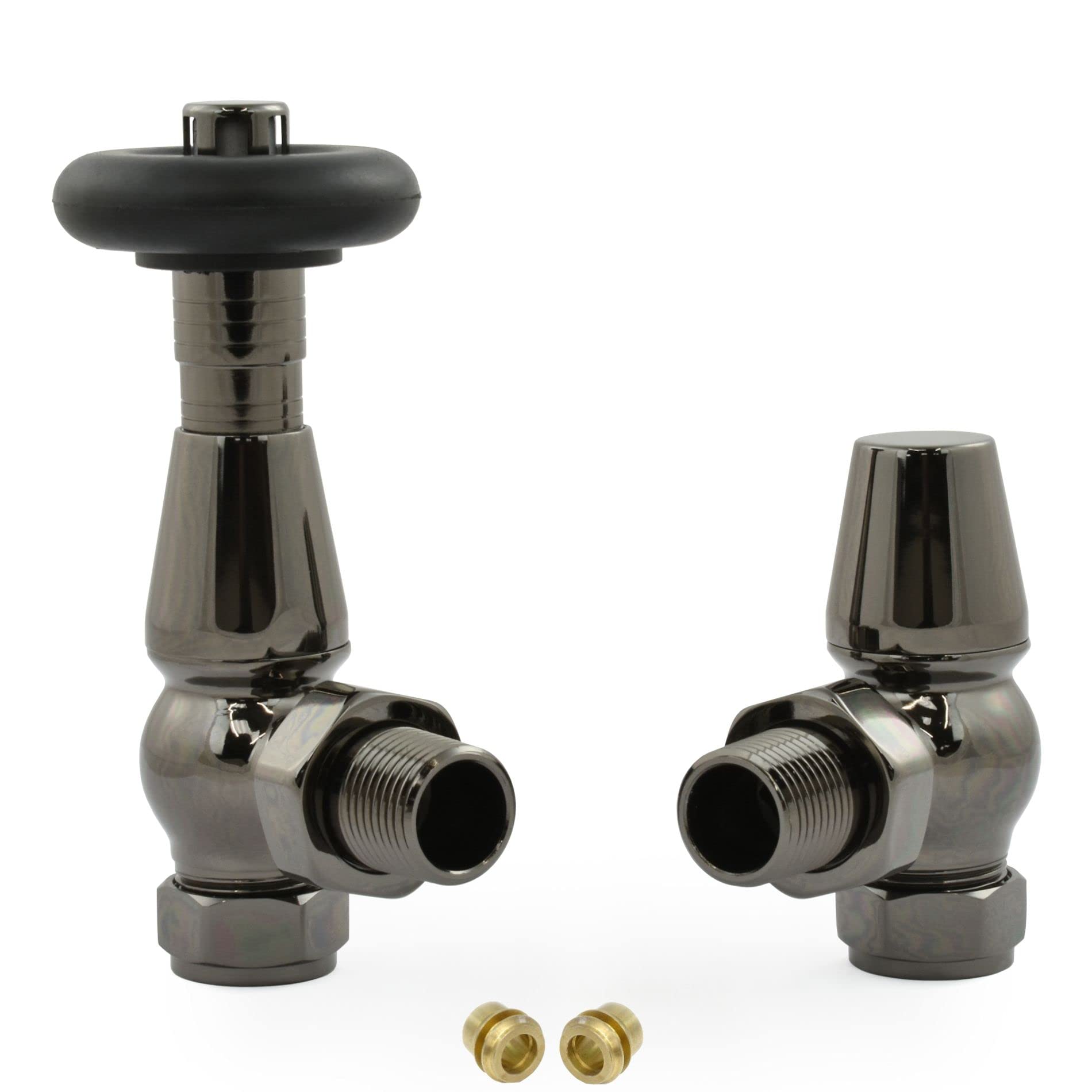 Hot Flow Black Nickel | Jordan Angled Thermostatic Radiator Valve 10Mm Compression (Black Nickel)