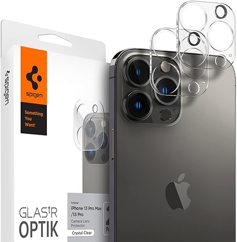 Spigen Protector de pantalla de lente de cámara GlasTR Optik diseñado para iPhone 13 Pro Max 2021 iPhone 13 Pro 2021 transparente paquete de 2