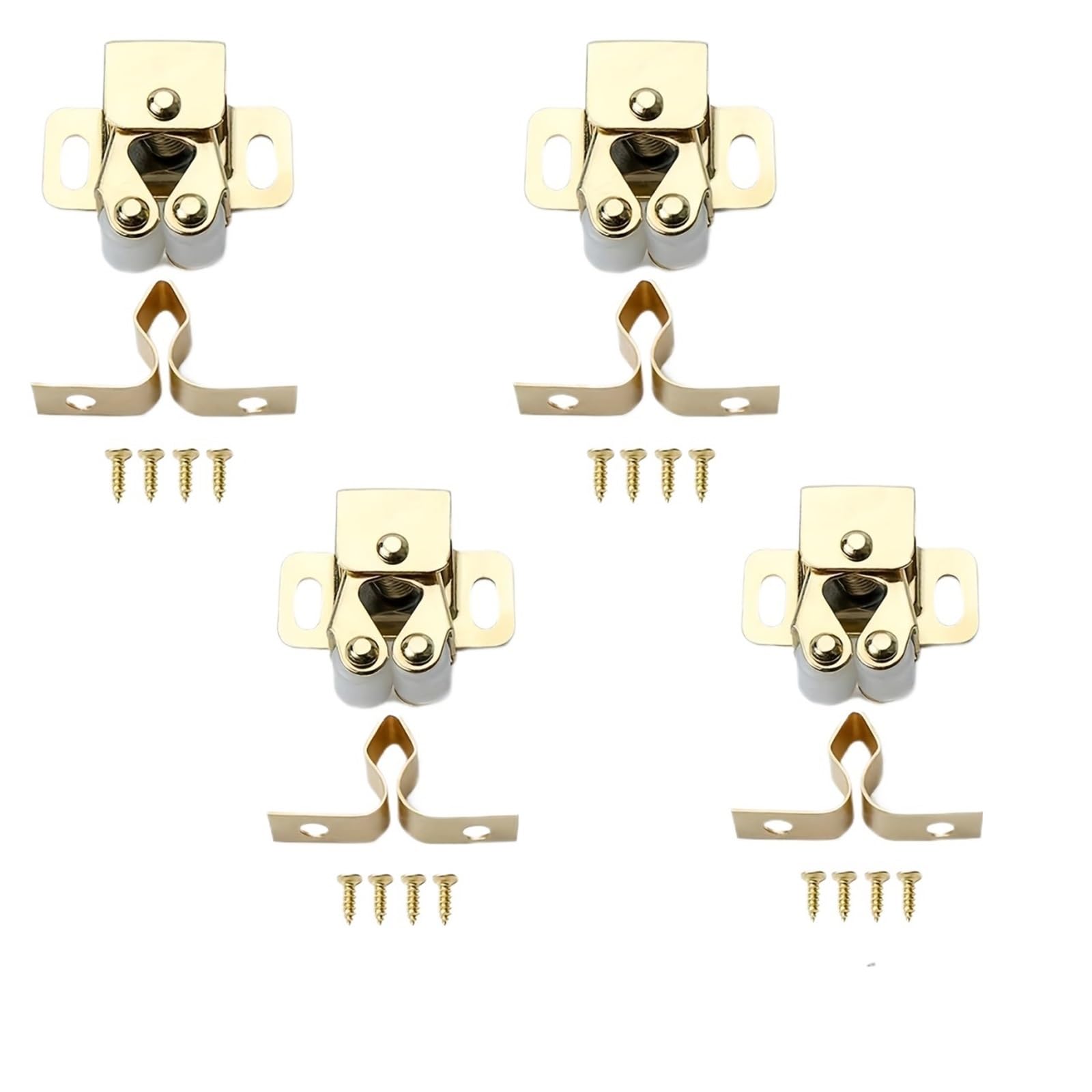 Maryear Golden Double Roller Catch 40Pcs Double Roller Door Locks Cabinet Set-Catch Hardware(Golden)