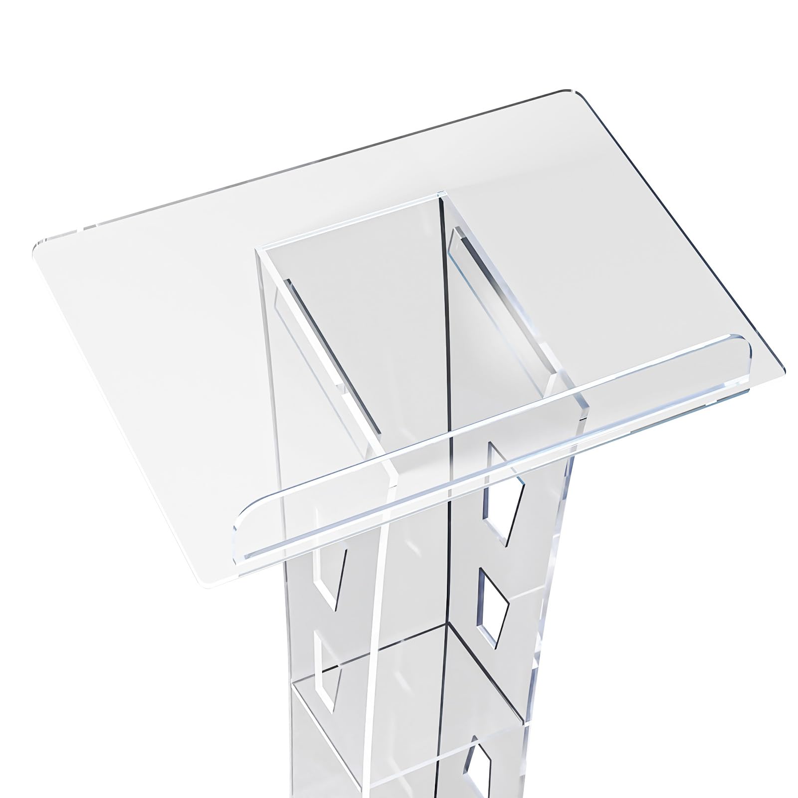 Pupitre Podium transparent chaire, support de podium acrylique avec étagère,Pupitre scolaire chaire église